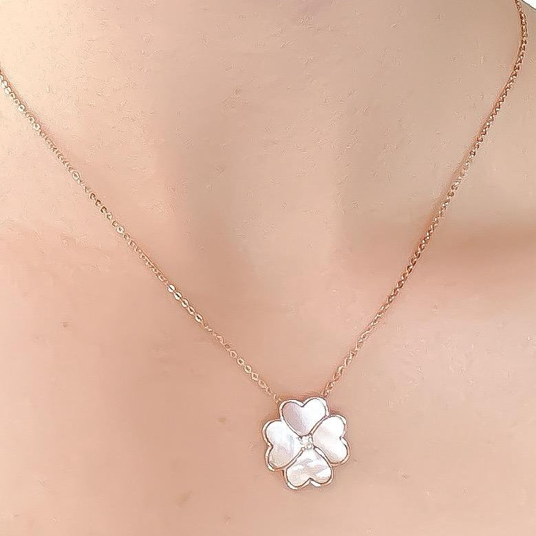 Clover Faith Pink Mother of Pearl Classic Necklace