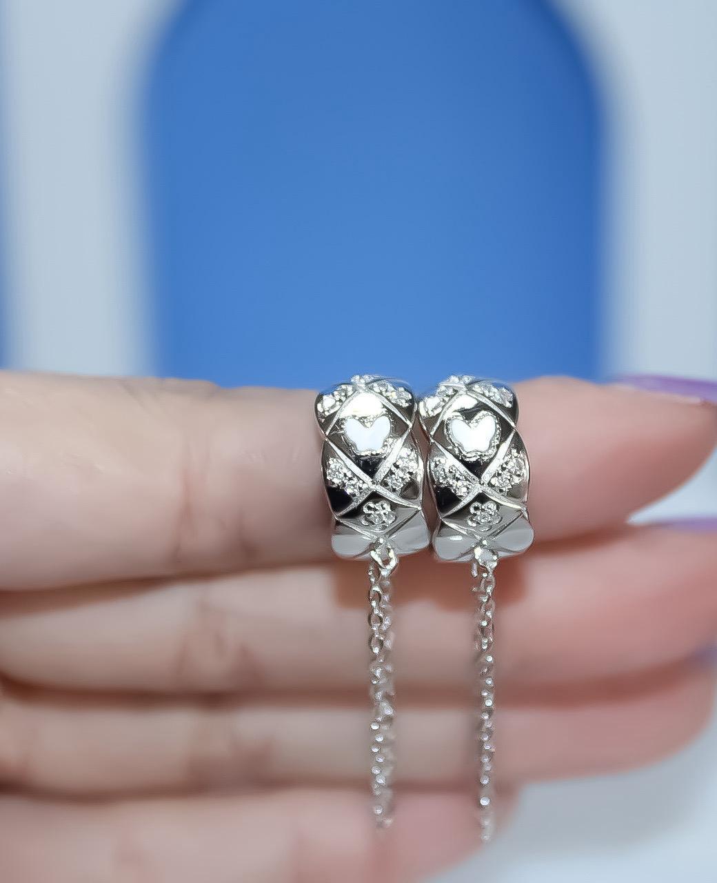 Butterfly Dangling Silver Chain Earrings