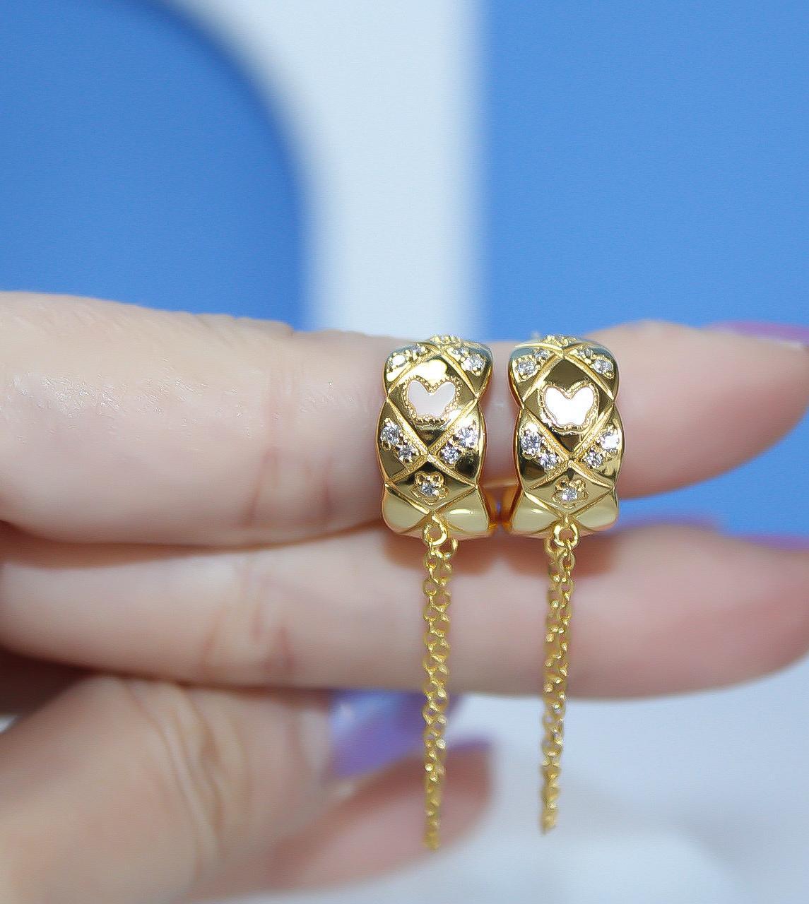 Butterfly Dangling Gold Chain Earrings