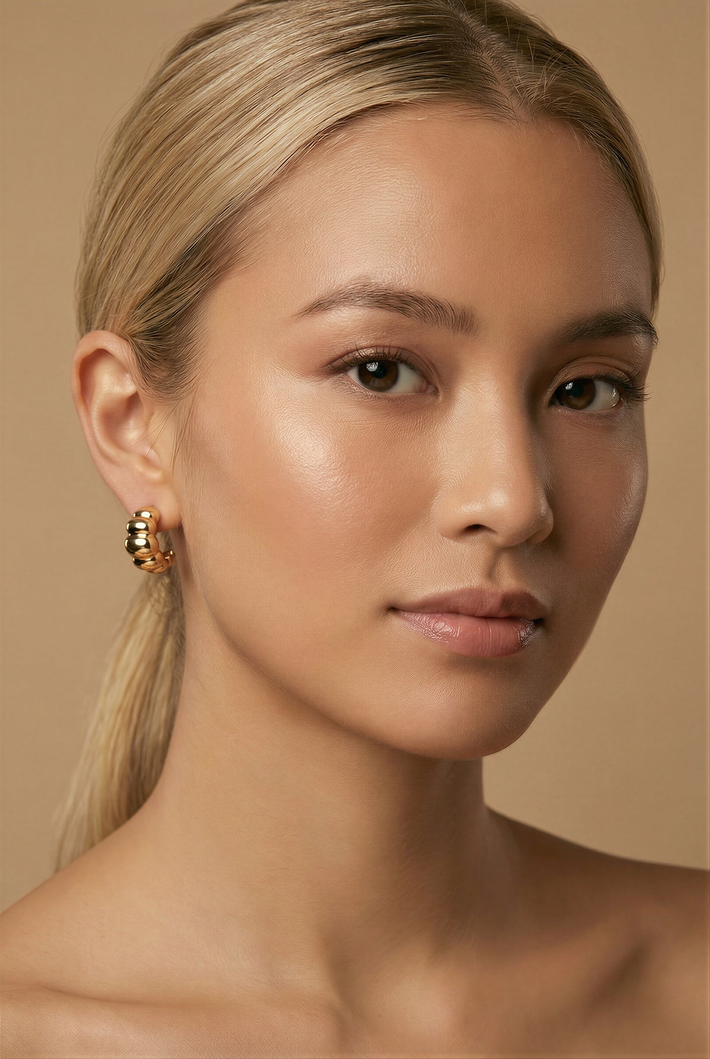 Yellow Gold Croissant Earrings