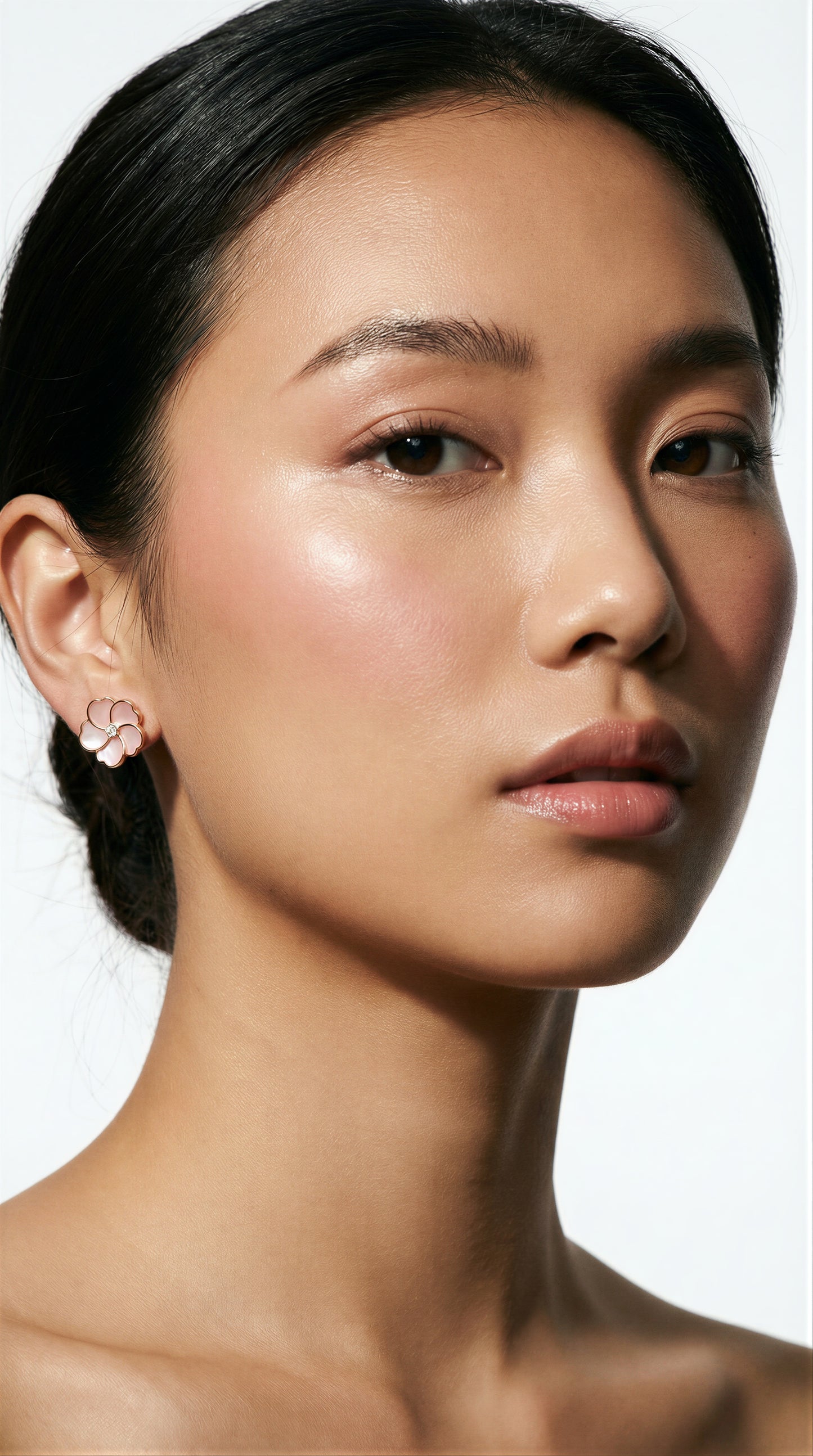 Bauhinia Blakeana Pink Mother of Pearl Classic Studs